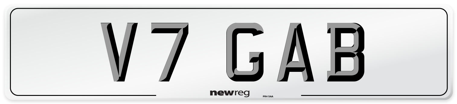 V7 GAB Number Plate from New Reg